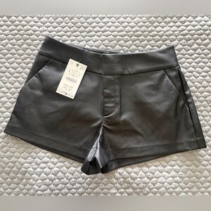 ZARA FAUX LEATHER MINI SHORTS